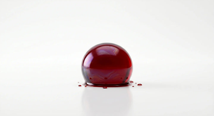 Krill Oil: Extreme macro photography of a crimson translucent softgel containing phospholipid-bound Omega-3s and Astaxanthin | RevitaPlus ScienceBits